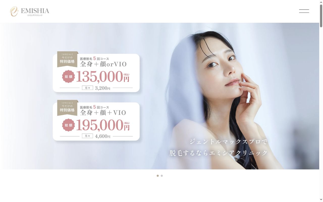 ＥＭＩＳＨＩＡ　ＣＬＩＮＩＣの公式サイトのスクリーンショット