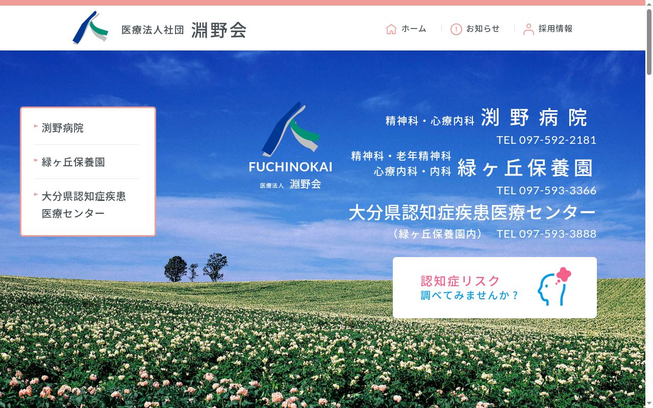 医療法人社団　淵野会　渕野病院の公式サイトのスクリーンショット