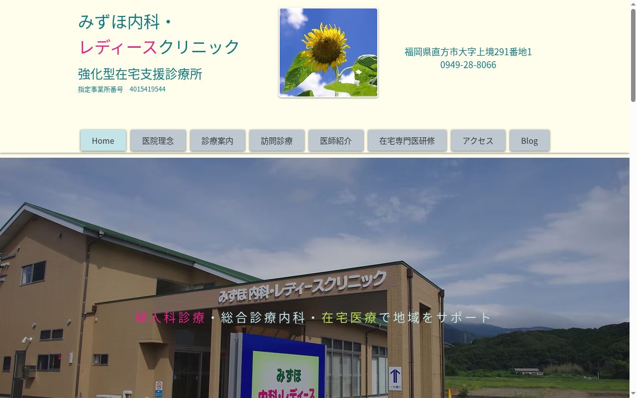 みずほ内科・レディースクリニックの公式サイトのスクリーンショット